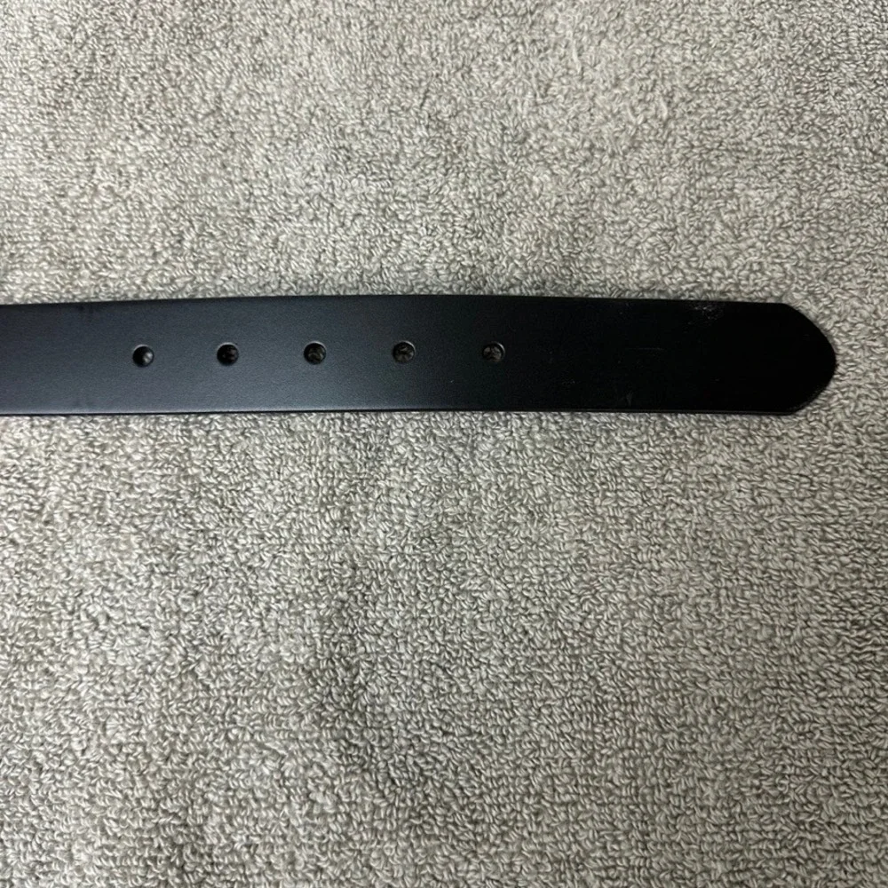 GAP Mens Black Bonded Leather Belt Gunmetal Buckle Size 38 Classic Casual